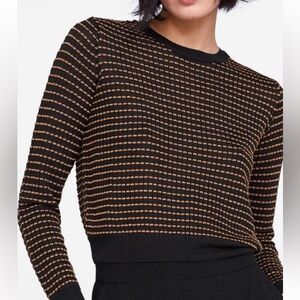 Zara Black and Orange Patterned Sweater women size medium‎